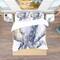Designart 'Baby Elephant Blue Watercolor' Tropical Bedding Set - Duvet Cover & Shams